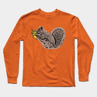 Squirrel reading Nut Weekly magazine funny Long Sleeve T-Shirt